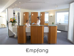 Praxisebene 1: Empfang Augenärzte Detmold - Dr. Hartje - Dr. Gunnemann - Praxisebene 1 - Empfang