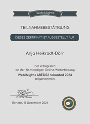 Fortbildungszertifikat Anja Heikrodt-Doerr 19